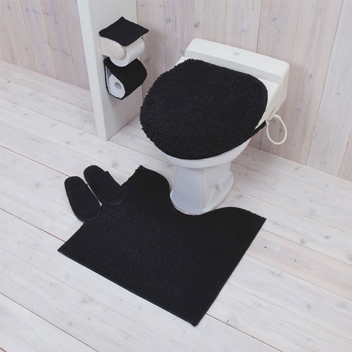 便座カバー,ブラック,同じカラーでそろえると素敵なトイレに