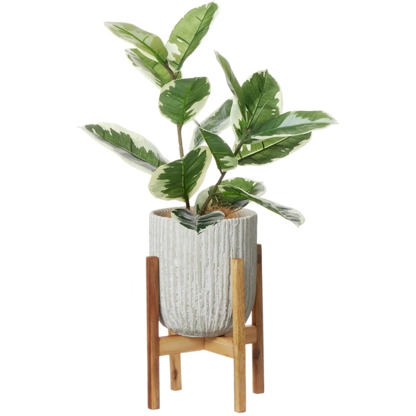 お手入れ不要！ゴムの木 オベリスポット 脚付 H71cm